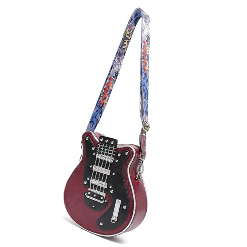Ldabrye Gitarrenstile PU Leder Crossbody Body Student Umhängetaschen Verstellbar von Ldabrye