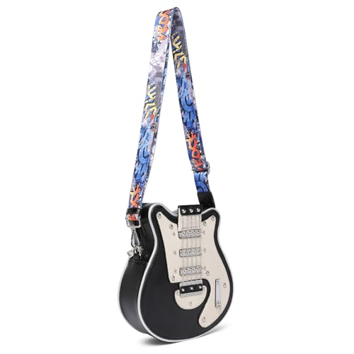 Ldabrye Gitarrenstile PU Leder Crossbody Body Student Umhängetaschen Verstellbar von Ldabrye