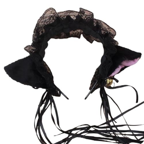 Ldabrye Haarreif mit Katzenohren, mit Glöckchen, für Halloween, Cosplay, Dekoration, Haarschmuck für Damen und Mädchen von Ldabrye