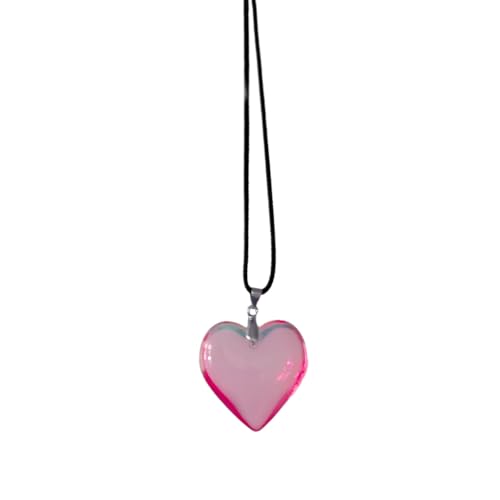 Ldabrye Halskette mit Herz-Anhänger aus klarem Glas, Halsband, Schlüsselbeinkette, Partyschmuck für Frauen und Mädchen, Liuli Ldabrye Halskette mit Herz-Anhänger aus klarem Glas, Halsband, Schlüsselbeinkette, Partyschmuck für Frauen und Mädchen, Liuli von Ldabrye