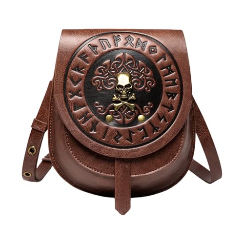 Ldabrye Handtaschen für Frauen Mittelalter Europäischer Stil Damen Schultertaschen Crossbody Tasche PU Leder Hüfttasche Telefon Geldbörse Retro, braun, Einheitsgröße von Ldabrye