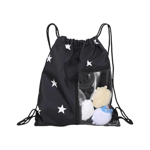 Ldabrye ITABAG Draw String Rucksacks Pin Display Mit Einsatzschule Anime Cosplay Clear Daypack Reisetasche Pin Display Rucksäcke Mit Einsätzen von Ldabrye