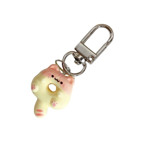 Ldabrye Katze Geformte Schlüsselring Cartoon Animal Bag Anhänger Keychain Telefon Charme Frauen Mädchen Rucksack Schlüsseldekoration von Ldabrye