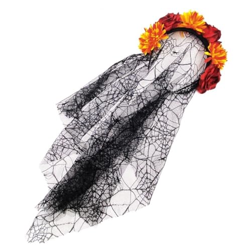 Ldabrye Kopfbedeckung, Halloween, langes Schleier-Stirnband, Spitze, Blumenschleier, Haarband, Cosplay-Kostüm, Kopfschmuck für Damen, Haarschmuck Ldabrye Kopfbedeckung, Halloween, langes Schleier-Stirnband, Spitze, Blumenschleier, Haarband, Cosplay-Kostüm, Kopfschmuck für Damen, Haarschmuck von Ldabrye