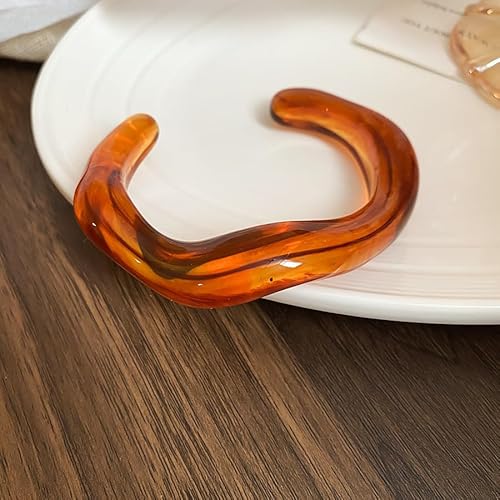 Ldabrye Künstlerische Handgefertigte Harz Offener Armreif Leichtes Dopamin Manschetten Armband Mode Schmuck Geschenke Verstellbar von Ldabrye