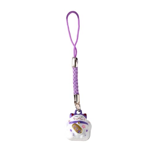 Ldabrye Lebendiges Glück Katzen Mobiles Zubehör Empfindlicher Wohlstand Telefon Charme Mit Beruhigenden Glocken Einzigartige Hängende Ornament Lucky Charm von Ldabrye