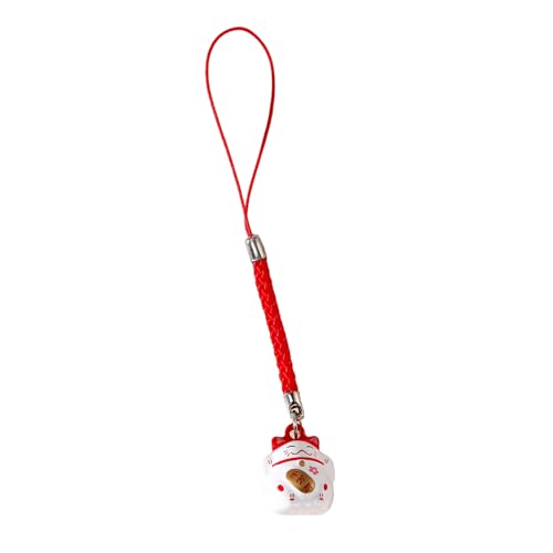 Ldabrye Lebendiges Glück Katzen Mobiles Zubehör Empfindlicher Wohlstand Telefon Charme Mit Beruhigenden Glocken Einzigartige Hängende Ornament Lucky Charm von Ldabrye