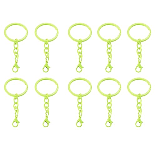 Ldabrye Metall-Schlüsselanhänger mit Ketten, verschiedene Farben, Schlüsselanhänger, Zubehör, modische Schlüsselhalter für den täglichen Gebrauch, 10 Stück Ldabrye Metall-Schlüsselanhänger mit Ketten, verschiedene Farben, Schlüsselanhänger, Zubehör, modische Schlüsselhalter für den täglichen Gebrauch, 10 Stück von Ldabrye
