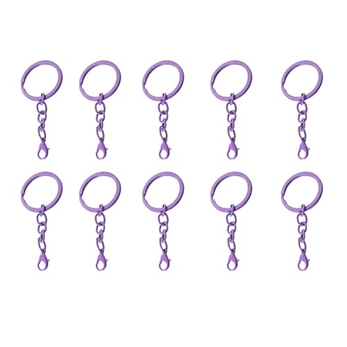 Ldabrye Metall-Schlüsselanhänger mit Ketten, verschiedene Farben, Schlüsselanhänger, Zubehör, modische Schlüsselhalter für den täglichen Gebrauch, 10 Stück Ldabrye Metall-Schlüsselanhänger mit Ketten, verschiedene Farben, Schlüsselanhänger, Zubehör, modische Schlüsselhalter für den täglichen Gebrauch, 10 Stück von Ldabrye