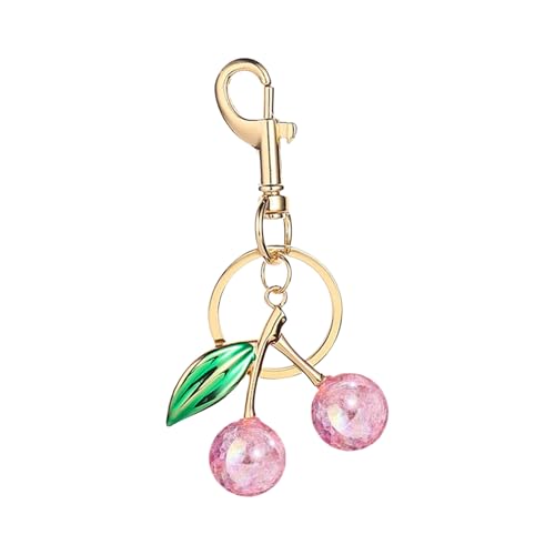 Ldabrye Modische Kirschen Taschenanhänger, Verzierung, glitzernde Kirschen, Geldbörse, Schlüsselanhänger, Clip, Kunstharzlegierung, Schlüsselanhänger-Zubehör von Ldabrye