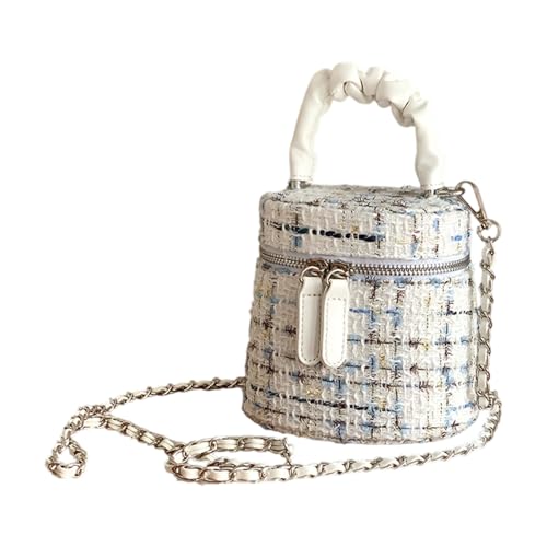 Ldabrye Modische Umhängetasche für Damen, Tragegriff oben, kleine Umhängetasche, trendige Umhängetasche, Eimertasche, Umhängetasche, beige, One Size von Ldabrye