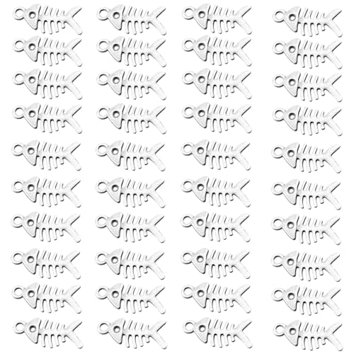Ldabrye Pack Von 40 Fischknochenanhängen Einzigartiger Stabiler Legierungszauber Anhänger Für Handgefertigte Schmuck Und Accessoires In Antiker Bronze Ldabrye Pack Von 40 Fischknochenanhängen Einzigartiger Stabiler Legierungszauber Anhänger Für Handgefertigte Schmuck Und Accessoires In Antiker Bronze von Ldabrye