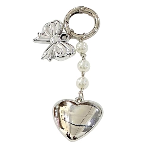 Ldabrye Raffinierte Perle Love Bowknot Charm Mode Herzförmige Anhänger Stilvolle Bowknot Ornament Für Taschen Und Schlüsselanlagen Mode Perlenverzierung von Ldabrye