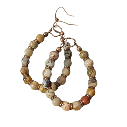 Ldabrye Robum Und Stilvolle Natursteinohrringe Mit Perlenhubpendellohr Schmuck Um Jedem Outfit Charme Zu Verleihen von Ldabrye