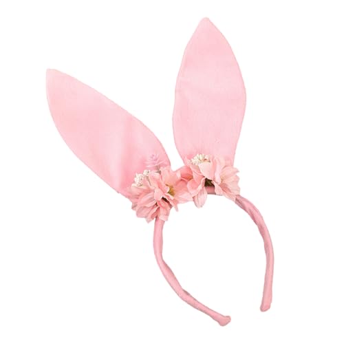 Ldabrye Rollenspiel Häschen Mädchen Stirnband mit Blumen-Designs Anime Stirnband Ostern Cosplay Kopfschmuck Festival Dressingup Zubehör von Ldabrye