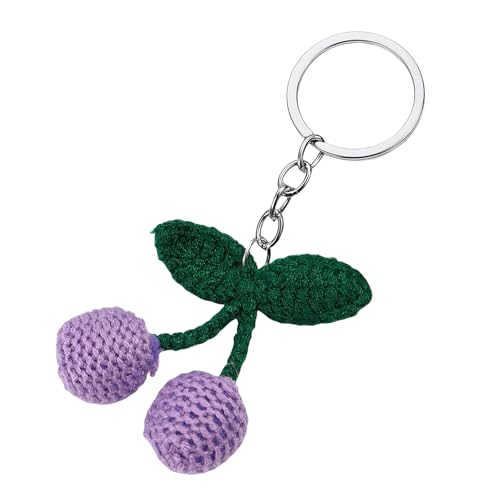 Ldabrye Schöner robuster Garn-Anhänger mit Kirschen, handgefertigt, modisches Accessoire zum Personalisieren von Schlüsselanhängern und Geschenken Ldabrye Schöner robuster Garn-Anhänger mit Kirschen, handgefertigt, modisches Accessoire zum Personalisieren von Schlüsselanhängern und Geschenken von Ldabrye
