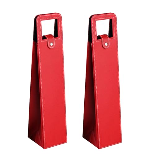 Ldabrye Set Von 2 Anspruchsvollen Lederweinbeuteln Tragbarer Flaschenlagerhülle Für Picknicks Und Partys Champagnerhalter Eleganter Weinhalter von Ldabrye