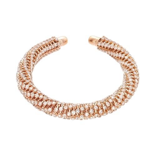 Ldabrye Sparkling Strassonestone Verstellbares Offener Armband Metall Handgelenk Schmuck Frauen Damen Offene Armreif Armband Ldabrye Sparkling Strassonestone Verstellbares Offener Armband Metall Handgelenk Schmuck Frauen Damen Offene Armreif Armband von Ldabrye