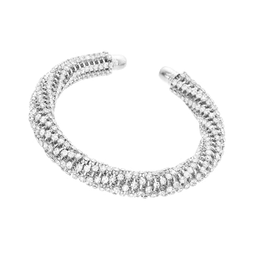 Ldabrye Sparkling Strassonestone Verstellbares Offener Armband Metall Handgelenk Schmuck Frauen Damen Offene Armreif Armband von Ldabrye
