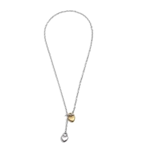 Ldabrye Stilvoller OT Verschluss Herz Halskette Einstellbare Länge Langes Pulloverkette Für Damen Handgefertigtes Juräischem Schmuck Freundschaft Halskette von Ldabrye