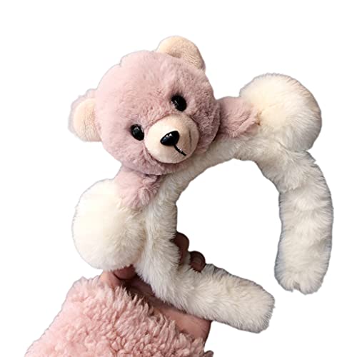 Ldabrye Stirnband, Cartoon-Tier-Stirnbänder, pelziger Bär, Plüsch-Ohren, Make-up-Haarband, Haarschmuck für Frauen und Mädchen Ldabrye Stirnband, Cartoon-Tier-Stirnbänder, pelziger Bär, Plüsch-Ohren, Make-up-Haarband, Haarschmuck für Frauen und Mädchen von Ldabrye
