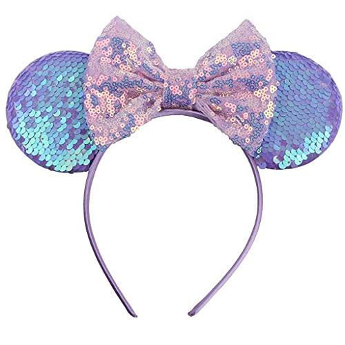 Ldabrye Stirnband, Glitzer, Pailletten, Maus-Ohren, Stirnband für Kinder, Performance-Haarschmuck, Haarband, Haarschmuck für Damen und Mädchen von Ldabrye