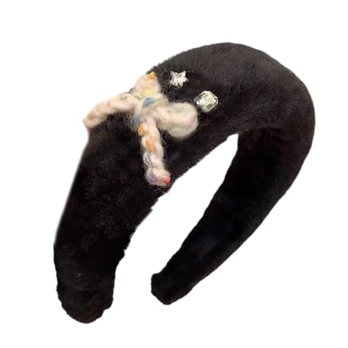 Ldabrye Stirnband, auffälliges Schleifen-Haarband, Plüsch-Kopfschmuck, weich, bequem, Hariband, Cosplay, Party, Kopfbedeckung für Damen und Mädchen, Haarschmuck für Frauen und Mädchen von Ldabrye