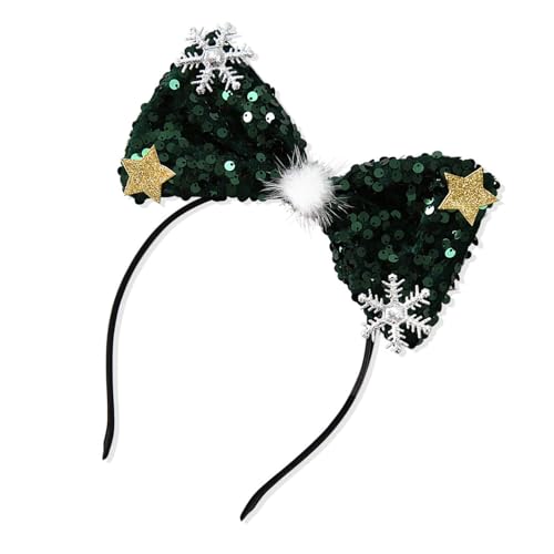 Ldabrye Stirnband, funkelnde Weihnachts-Stirnbänder, Pailletten, Schmetterlingsform, Kopfbedeckung, Haarreifen für Damen und Mädchen, Haarschmuck für Frauen und Mädchen von Ldabrye