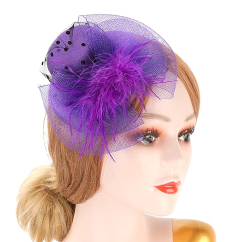 Ldabrye Stirnband 1920er Jahre Federgarn Hutform Haarnadeln Braut Haarspange Feder Garn Hut Kopfschmuck Y2k Stil Haarspange für Hochzeit Haarband Haarschmuck für Frauen Mädchen von Ldabrye