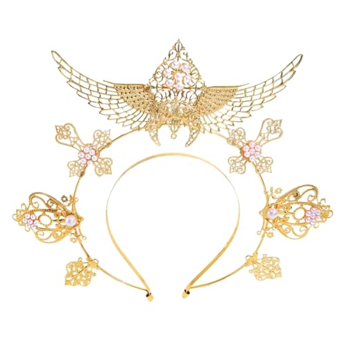 Ldabrye Stirnband 2 Schichten Engel Heilige Form Haarreifen Niedlich Weihnachten Karneval Haarhalter Neujahr Party Kostüm Kopfbedeckung für Erwachsene Haarband Haarschmuck für Frauen Mädchen von Ldabrye