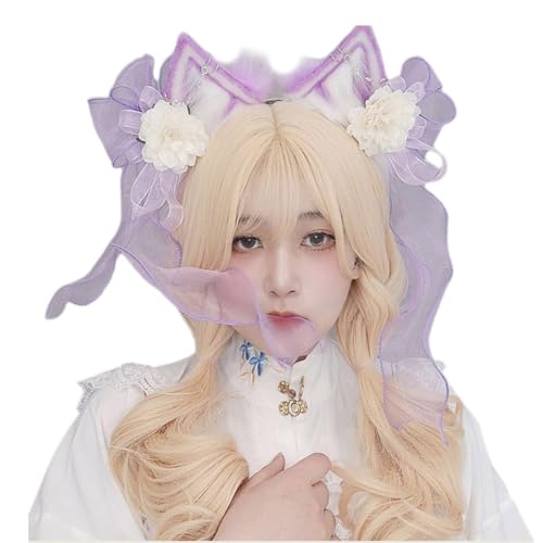 Ldabrye Stirnband Cartoon Stirnband Katze Fuchsohren Form Haarreifen Plüsch Karneval Party Kopfschmuck Cosplay Party Kostüm Requisiten Unisex Haarband Haarschmuck für Frauen Mädchen von Ldabrye