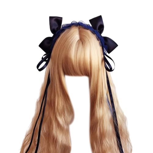Ldabrye Stirnband Cosplay Party Spitze Stirnband Mädchen Anime Dienstmädchen Kostüm Lolitas Haarband mit Schleife Frauen Haarstyling-Zubehör Haarband Haarschmuck für Frauen Mädchen von Ldabrye