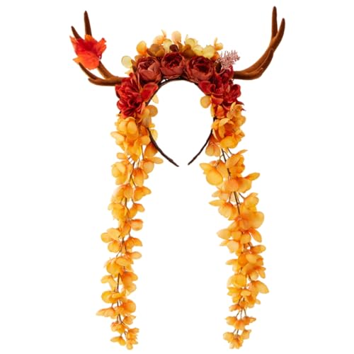 Ldabrye Stirnband Dark Series Hexe Teufel Horn Stirnband Gothic Blume Kopfbedeckung Karneval Party Haarband Haarschmuck für Frauen Mädchen von Ldabrye