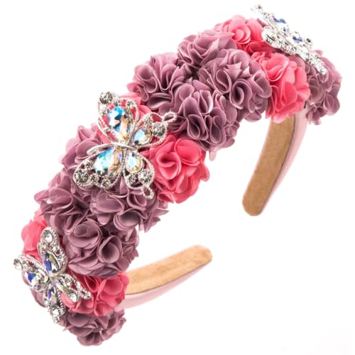 Ldabrye Stirnband Elegant Schmetterling Haarband Zarte Blume Stirnband Haarschmuck für Frauen Haarband Haarschmuck für Frauen Mädchen von Ldabrye