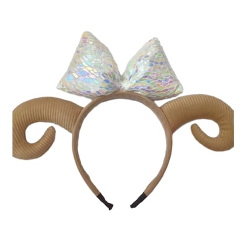 Ldabrye Stirnband Plüsch Schafhorn Haarband mit Schleife Cosplay Haarband für Mädchen Fotografie Haarband Haarschmuck für Frauen Mädchen Ldabrye Stirnband Plüsch Schafhorn Haarband mit Schleife Cosplay Haarband für Mädchen Fotografie Haarband Haarschmuck für Frauen Mädchen von Ldabrye