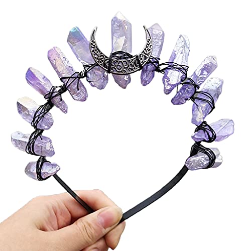 Ldabrye Stirnband Quarz Stirnband Prinzessin Kopfschmuck Braut Haarschmuck für Rohsteine Legierung Draht Verheddern Tägliche Haardekoration für W Haarband Haarschmuck für Frauen Mädchen von Ldabrye