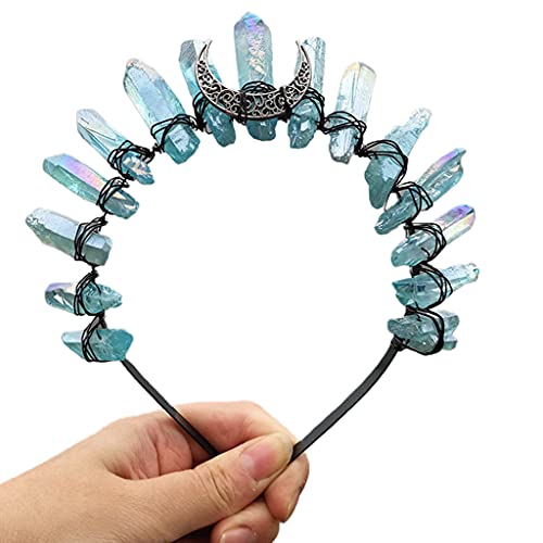 Ldabrye Stirnband Quarz Stirnband Prinzessin Kopfschmuck Braut Haarschmuck für Rohsteine Legierung Draht Verheddern Tägliche Haardekoration für W Haarband Haarschmuck für Frauen Mädchen von Ldabrye