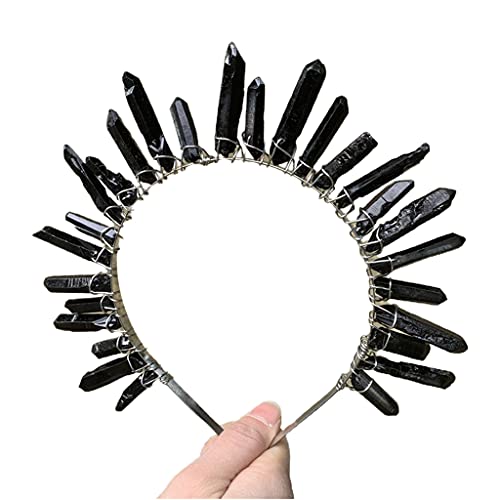 Ldabrye Stirnband Rosa Kristall Kopfbedeckung Opal Engel Aura Tiara Bohemia Stil für Kopf Ornamente Meerjungfrau Stirnband für Musik Festivals Haarband Haarschmuck für Frauen Mädchen von Ldabrye