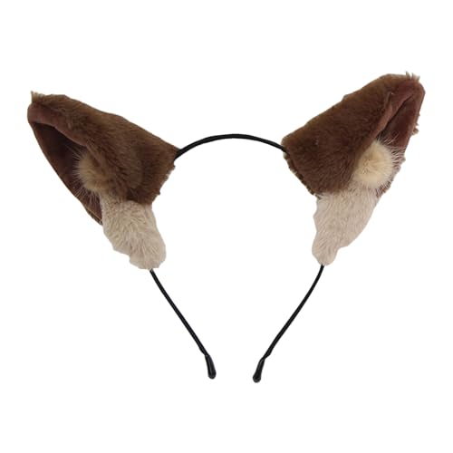 Ldabrye Stirnband Welpe Cosplay Make-up Stirnband Süß Pelzige Kopfbedeckung Haarbänder Kopfbedeckung Pompons Haarbänder Geburtstag Party Haarband Haarschmuck für Frauen Mädchen von Ldabrye
