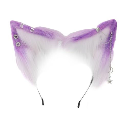 Ldabrye Stirnband für Teenager, Katze, Füchse, Ohr, Stirnband mit Legierung, Ohrring, Dekor, Karneval, Haarband, Haarschmuck für Frauen und Mädchen von Ldabrye