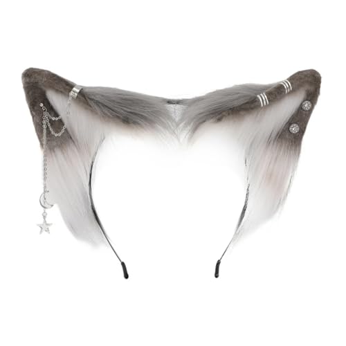 Ldabrye Stirnband für Teenager, Katze, Füchse, Ohr, Stirnband mit Legierung, Ohrring, Dekor, Karneval, Haarband, Haarschmuck für Frauen und Mädchen von Ldabrye