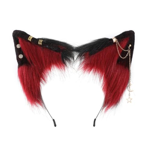 Ldabrye Stirnband für Teenager, Katze, Füchse, Ohr, Stirnband mit Legierung, Ohrring, Dekor, Karneval, Haarband, Haarschmuck für Frauen und Mädchen von Ldabrye