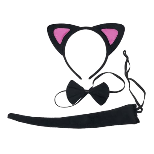 Ldabrye Stirnband mit Katzenohren, Katzenhaarreif, Tierohren, Halsband-Set, Cartoon-Tier-Stirnband, Anti-Rutsch-Kopfschmuck, Tierschwanz, Haarband, Haarschmuck für Frauen und Mädchen Ldabrye Stirnband mit Katzenohren, Katzenhaarreif, Tierohren, Halsband-Set, Cartoon-Tier-Stirnband, Anti-Rutsch-Kopfschmuck, Tierschwanz, Haarband, Haarschmuck für Frauen und Mädchen von Ldabrye