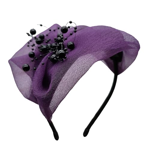 Ldabrye Stylischer Fascinator-Hut, luxuriöses Perlen-Stirnband, Kopfschmuck für Damen und Mädchen, Haarschmuck für Damen und Mädchen von Ldabrye