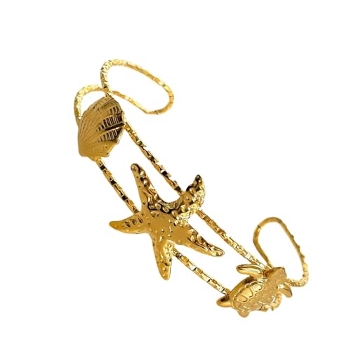 Ldabrye Stylish Open Ended Beachy Seestarfishes Muschel Sonne Edelstahl Armband Verstellbar von Ldabrye