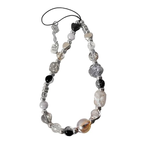 Ldabrye Süße Y2k Herz Telefongurt Kette Zarte Perlen Anhänger Zauberbehänge Dekoration Für Taschen Rucksack Brieftasche Perlen Perlengurt von Ldabrye