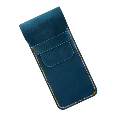 Ldabrye Vintage Leder Stifthülle Große Fachbeutel Tragbarer Reisebrunnen Stifte Organisatorhülle Für Männer Frauen Ledertasche von Ldabrye