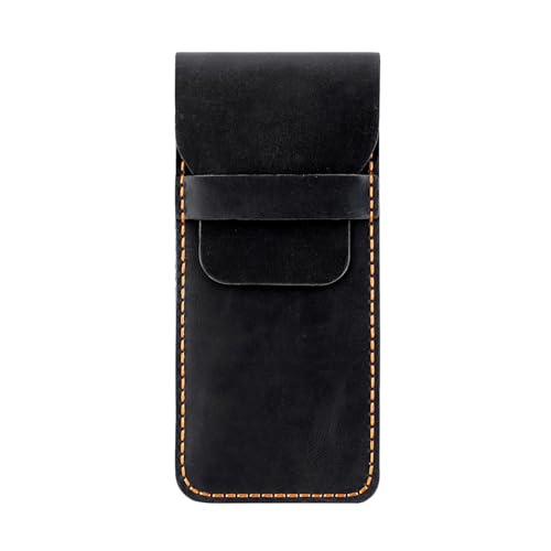 Ldabrye Vintage Leder Stifthülle Große Fachbeutel Tragbarer Reisebrunnen Stifte Organisatorhülle Für Männer Frauen Ledertasche von Ldabrye