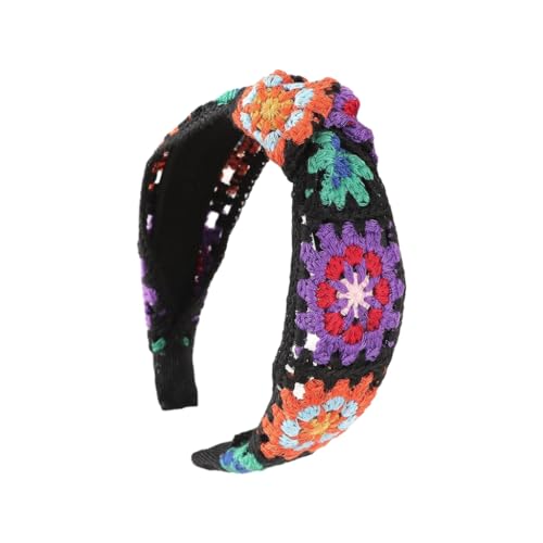 Ldabrye Weiches Damen-Haarband mit Blumenmuster, exquisites handgewebtes Stirnband, Bandana, Haarband für Urlaub, Haarschmuck für Damen und Mädchen von Ldabrye