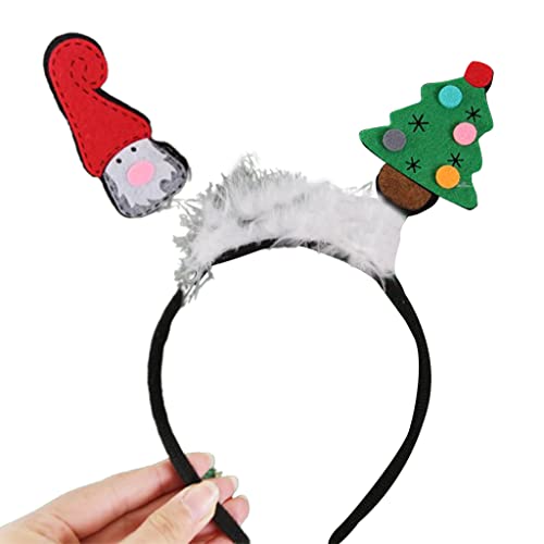Ldabrye Weihnachts-Stirnbänder, Weihnachtsdekoration, Cartoon-Stirnband, Mini-Weihnachtsmann-Elch, Weihnachtsbaum-Haarreif, Weihnachtsfeier, Kopfschmuck, Urlaubspartys, Weihnachtsfeier, Stirnbänder von Ldabrye